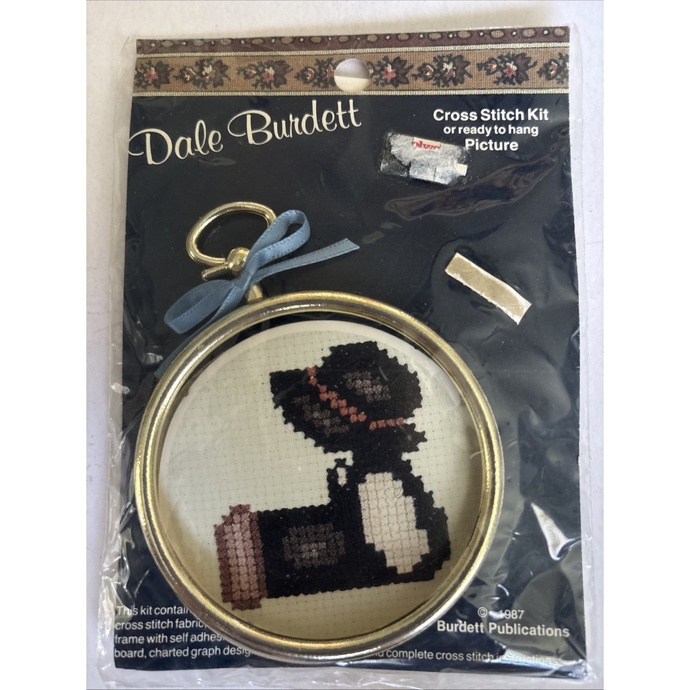 Vintage 1987 Dale Burdett CM 817 Cross Stitch Kit Make Mine Amish Boy NOS